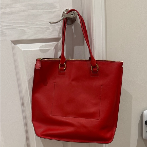J. Crew Bold Red Tote Bag - Picture 2 of 7